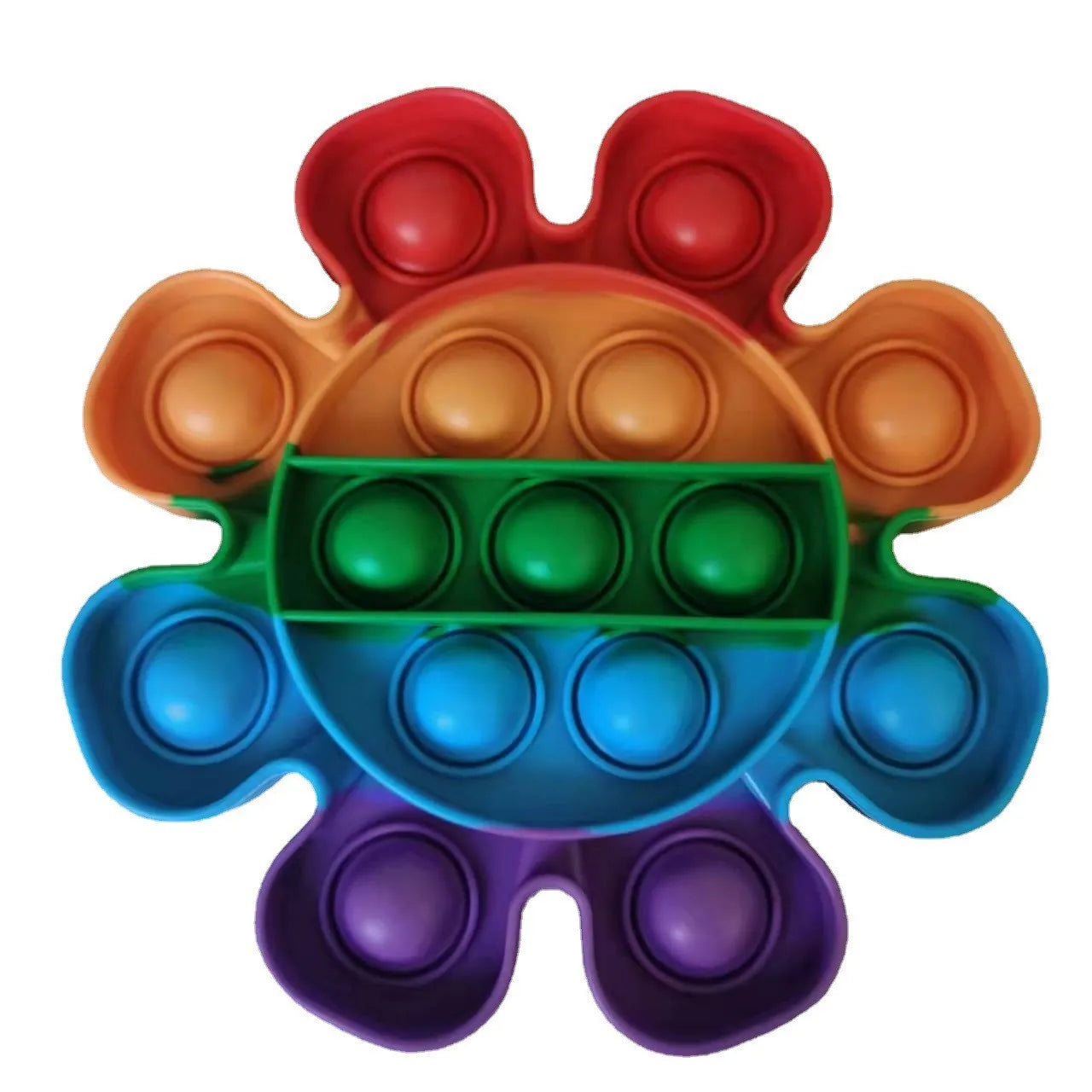 Jouet sensoriel en silicone arc-en-ciel Roue d'engrenage