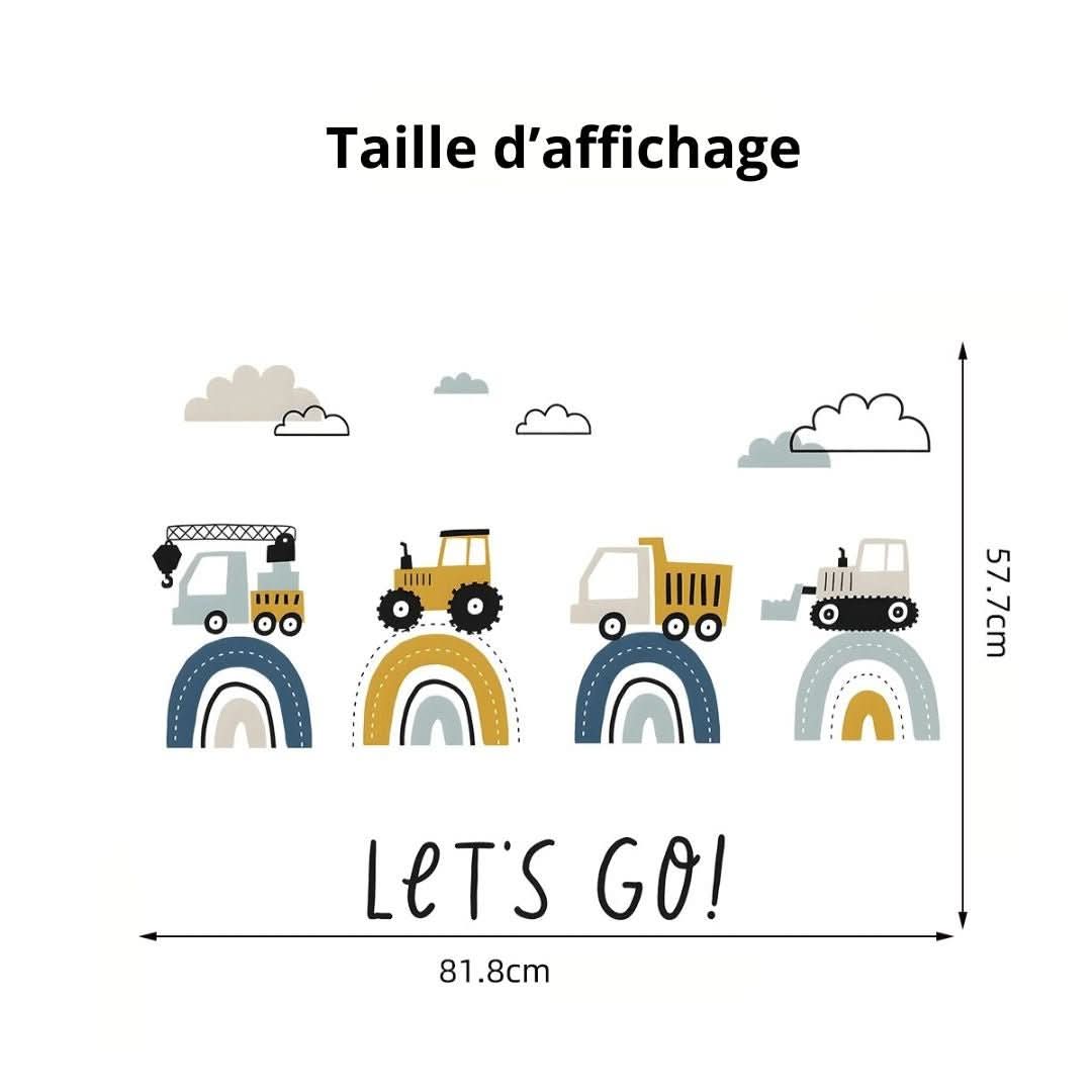 CHAMBRE BEBE STICKERS | Tracteur - Ar en ciel - Choupinoo