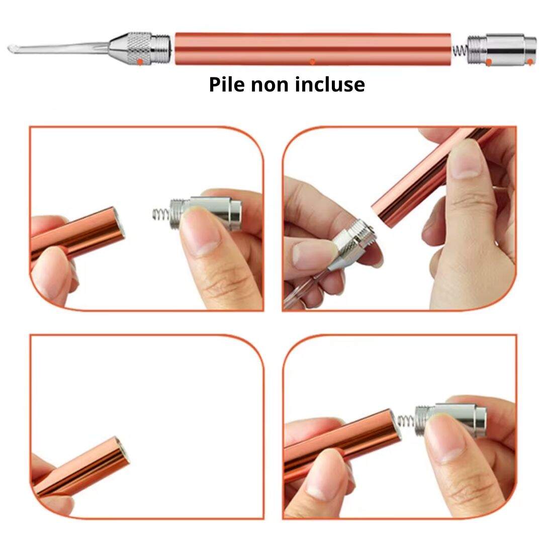 Cure oreille et pince à épiler de sécurité avec lumière LED - Choupinoo