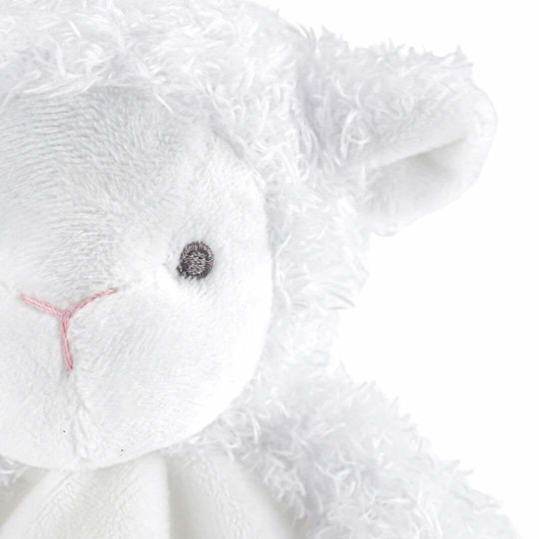 Doudou bébé plat agneau doux tout blanc - Choupinoo