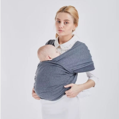 echarpe porte bebe classique en coton élastique gris