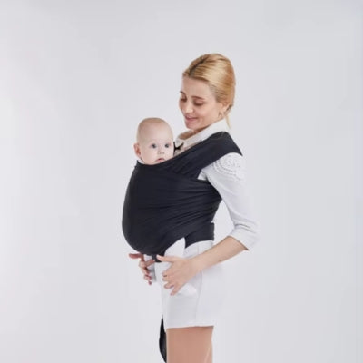 echarpe porte bebe classique en coton élastique noire