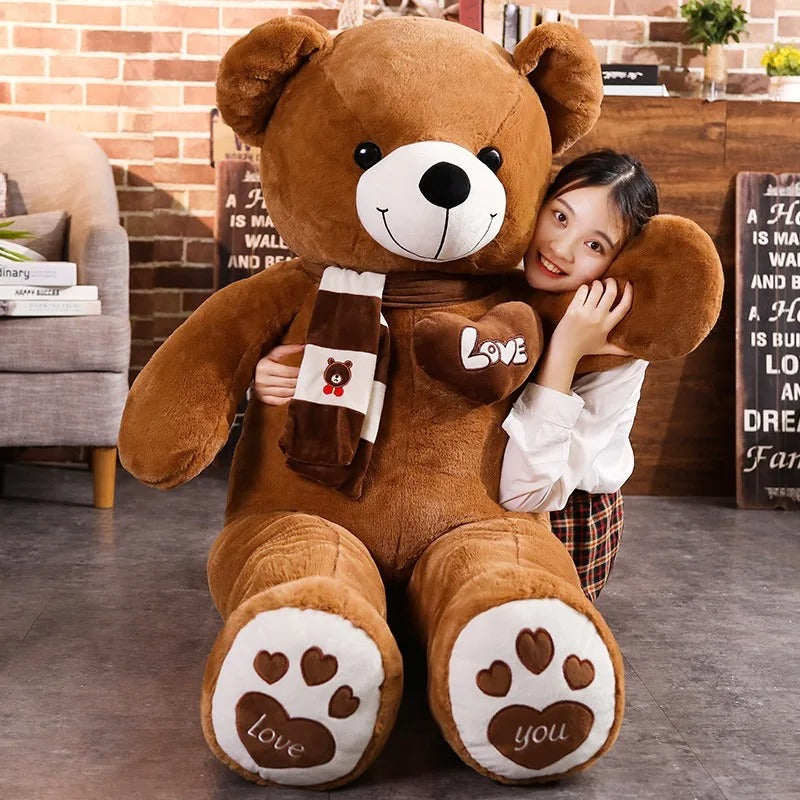 géant-ours-en-peluche-brun-foncé-I-love-you