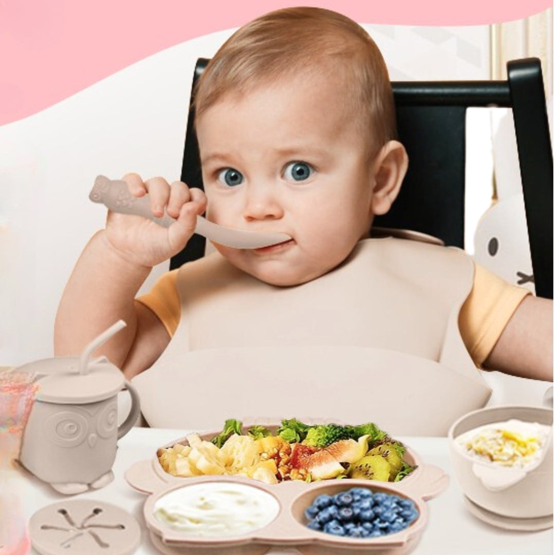 SET REPAS BÉBÉ SILICONE VENTOUSE