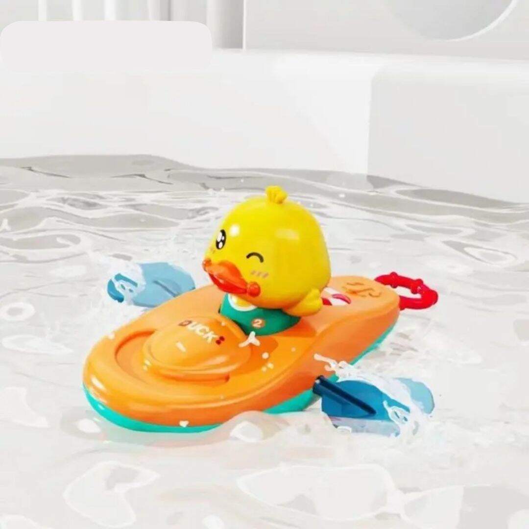 jouet de bain bebe canard kayac course