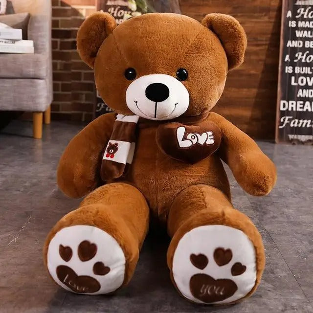 peluche-géante-ours-brun-foncé-i-love-you