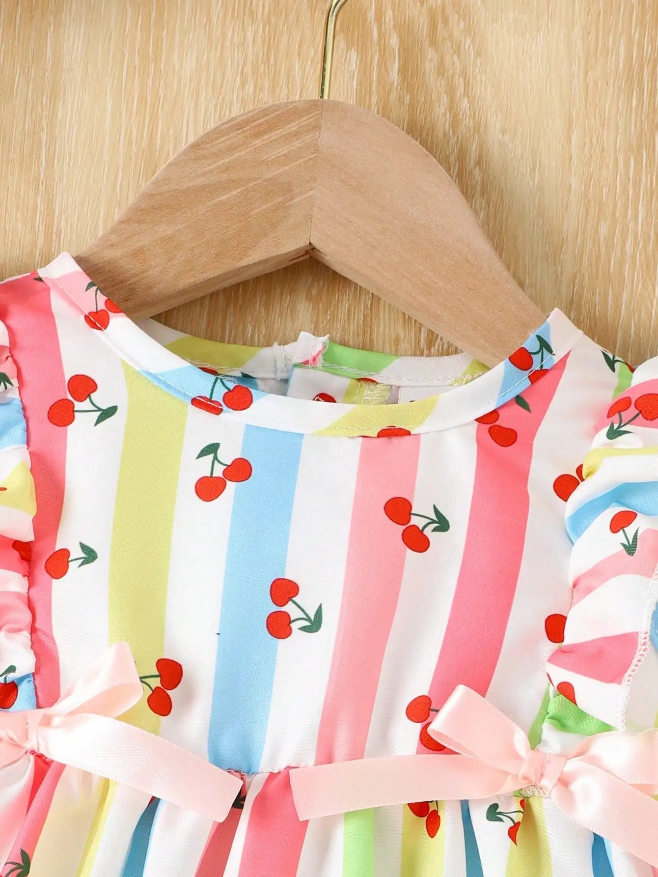 Robe Fille Bébé 6M - 3 Ans – Imprimé Cerises & Nœud Ruban - Choupinoo