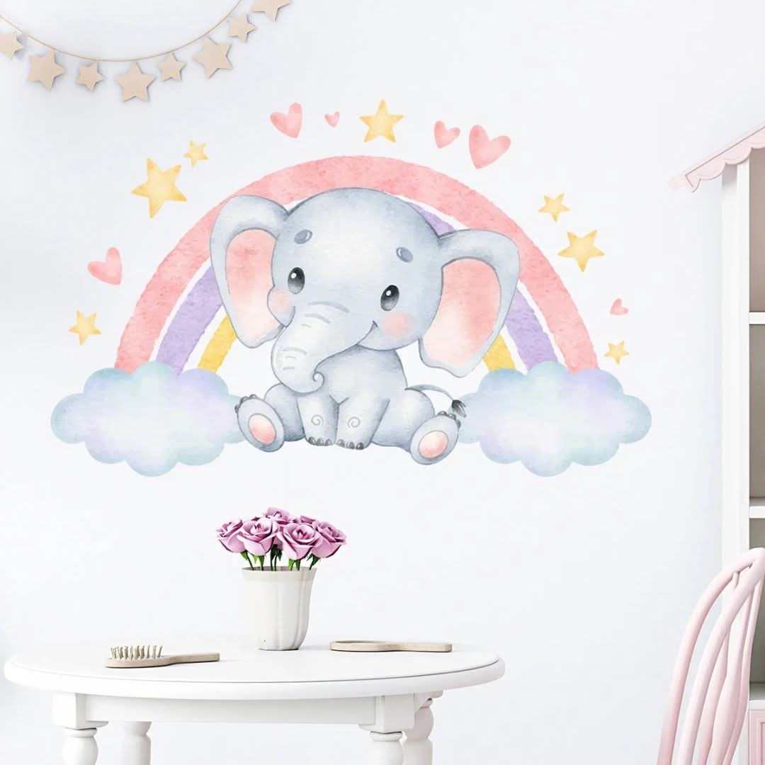 Stickers arc en ciel éléphant - Choupinoo