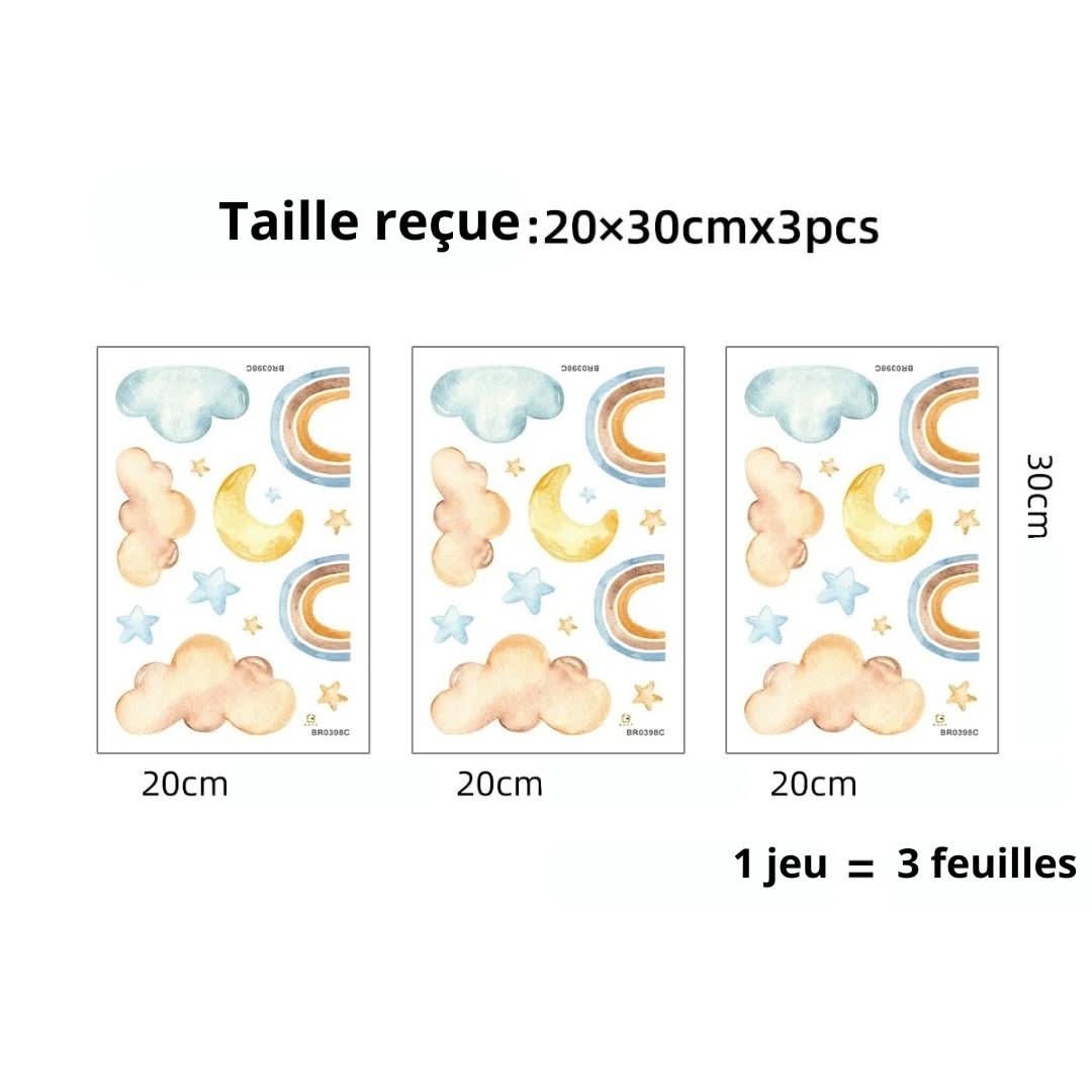 Stickers arc en ciel étoile et lune - Choupinoo