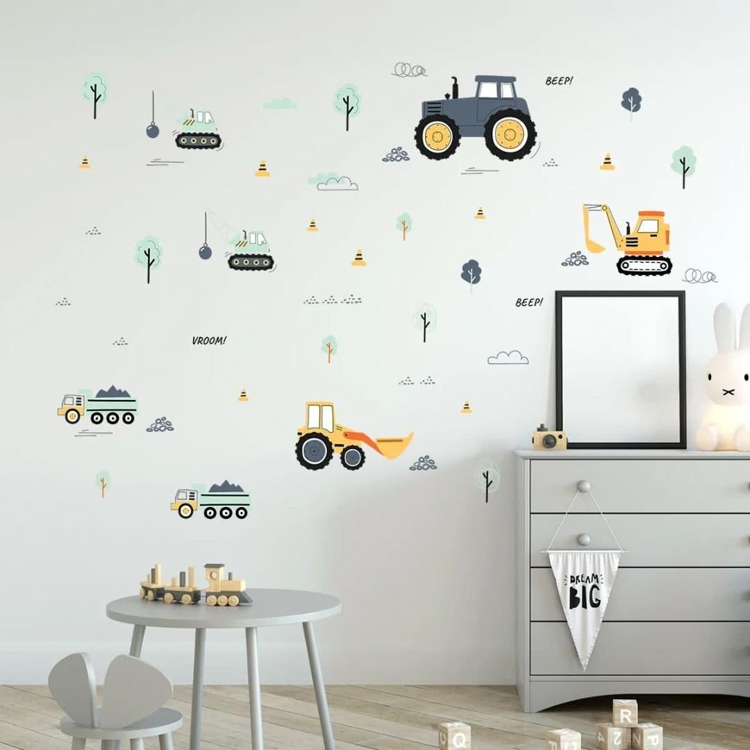 Stickers chambre bebe tracteurs agricoles - Choupinoo