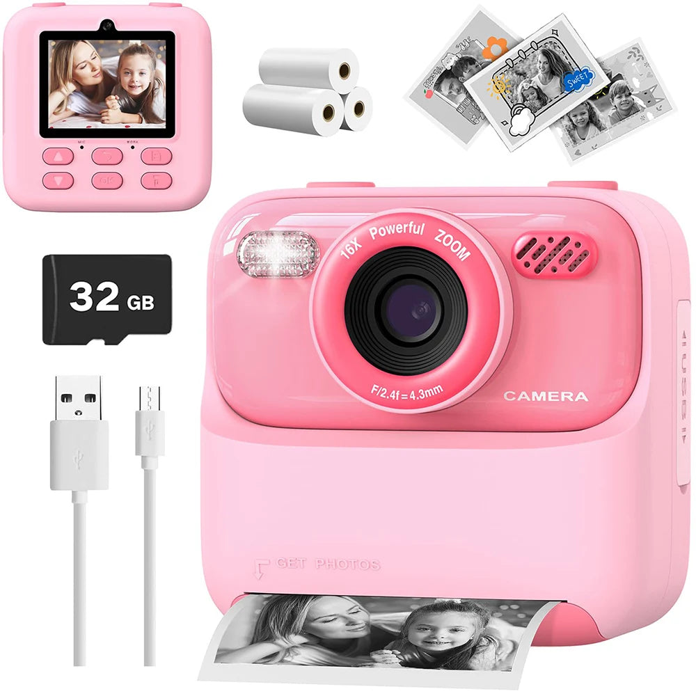 Appareil photo instantané enfant – 1080P avec impression