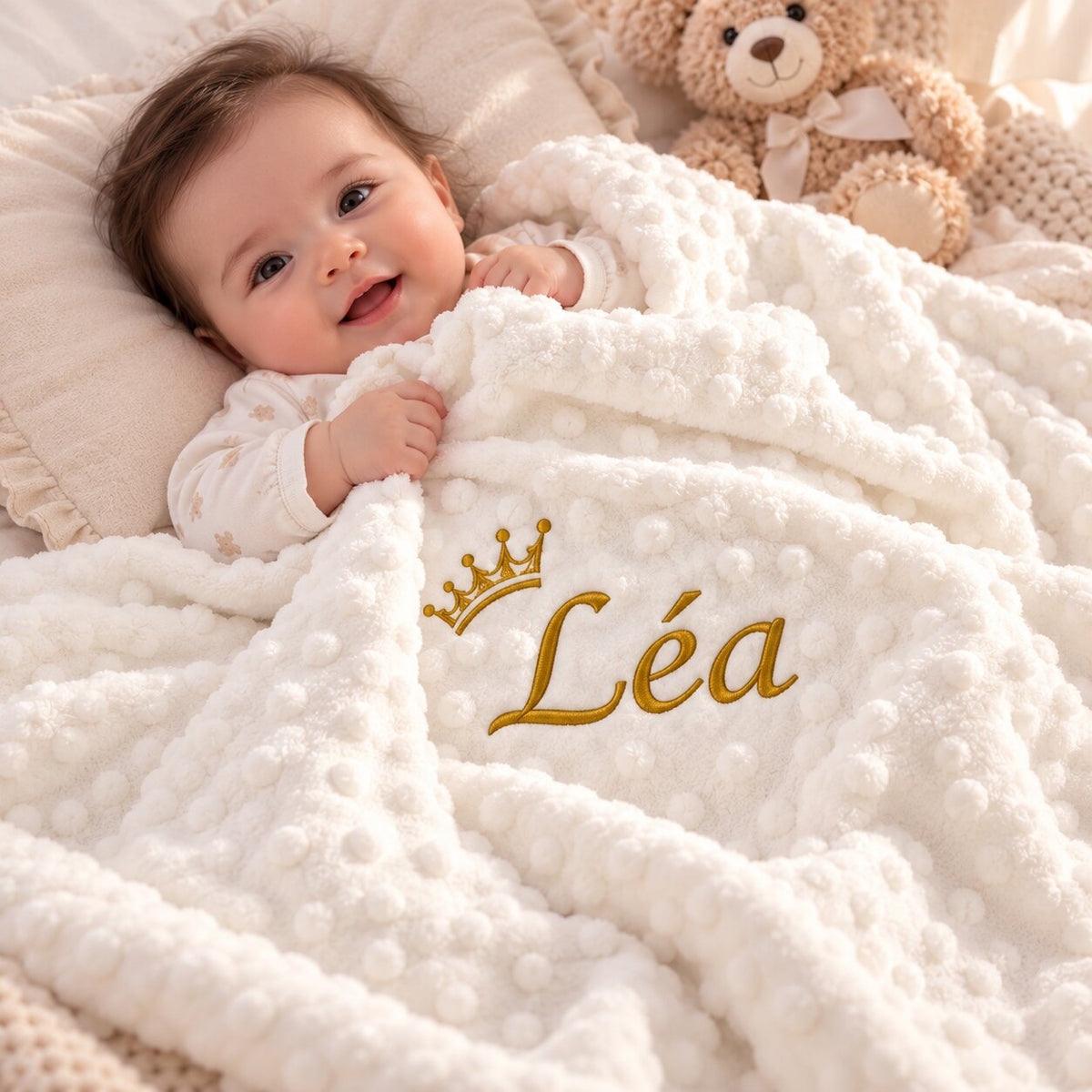 Couverture Bébé Personnalisée en Polaire et Microfibre