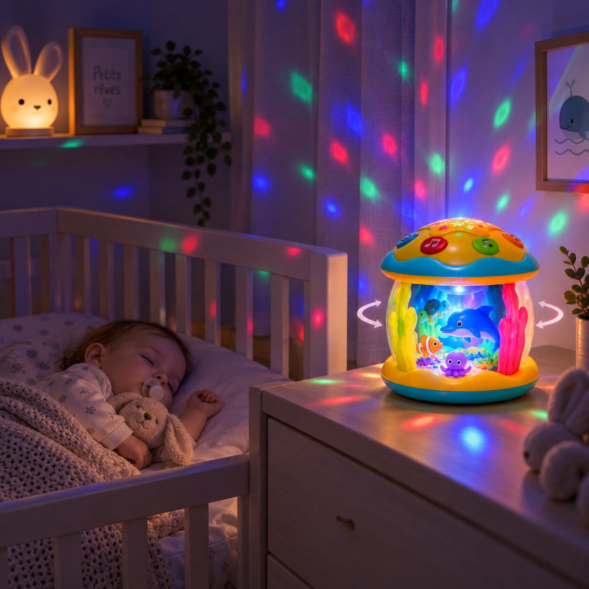 Veilleuse musical pour bebe avec Projection
