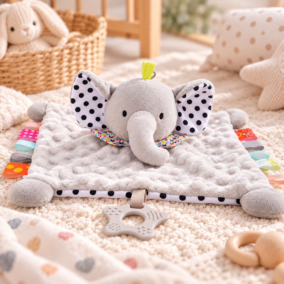 Doudou Couverture Bébé en Peluche avec Animal Doux