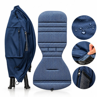 Accessoires de poussette avec coussin d’assise rembourré et canopy bleu marine