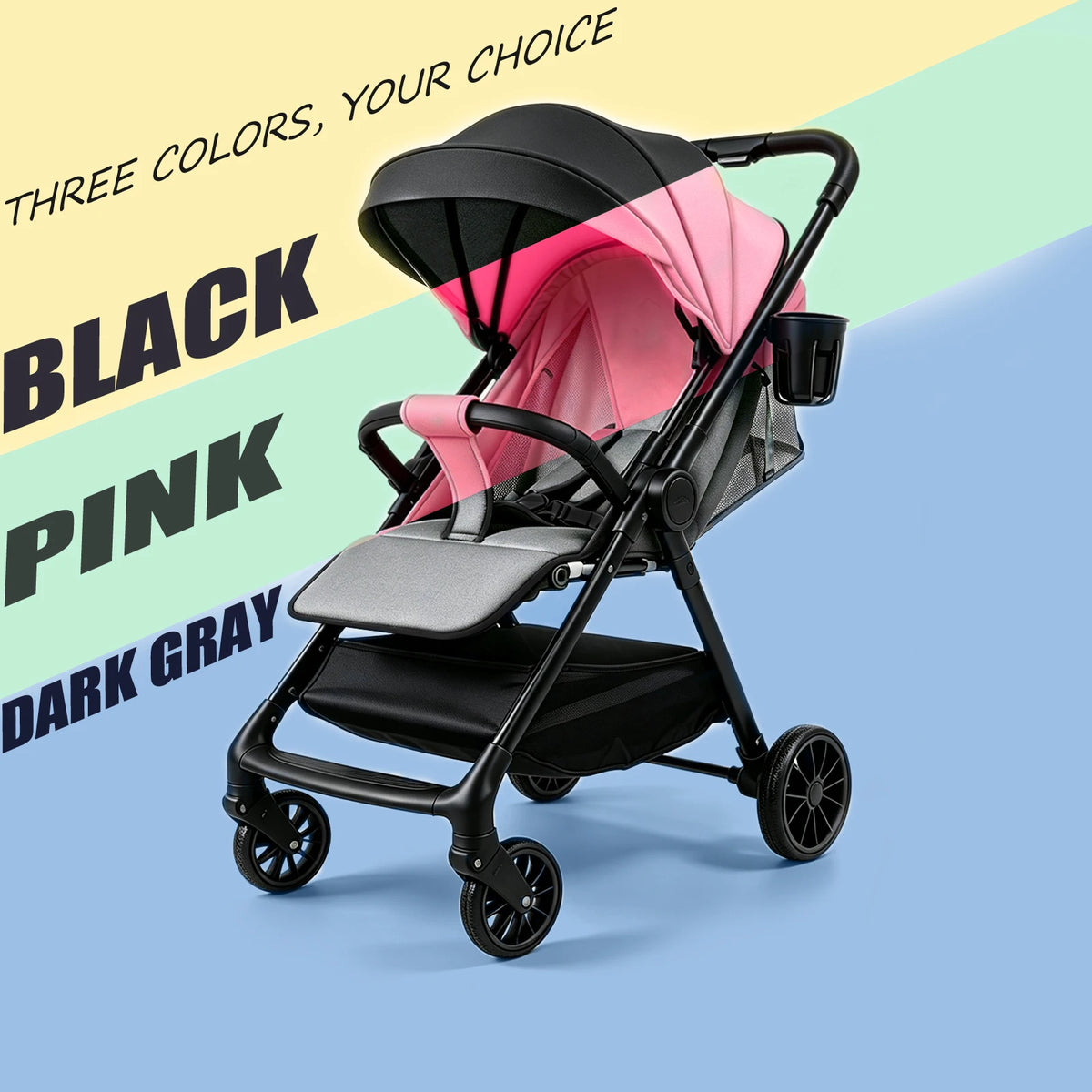 Poussette Bébé 2 en 1 Légère et Pliable pour Voyage