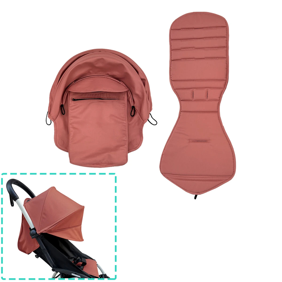 Rose Gingembre Plus Couleur Kit Tissu de Rechange Poussette YOYO / YOYO2 Imperméable