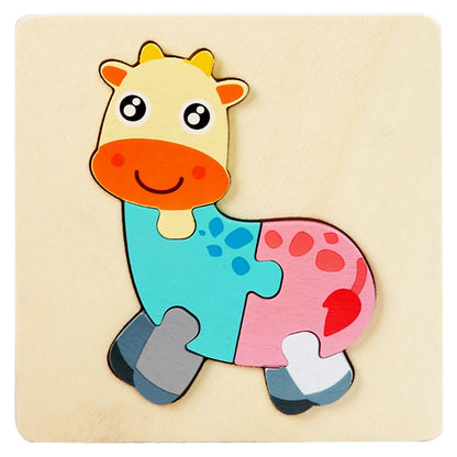 Puzzle Montessori animaux en bois 1-3 ans
