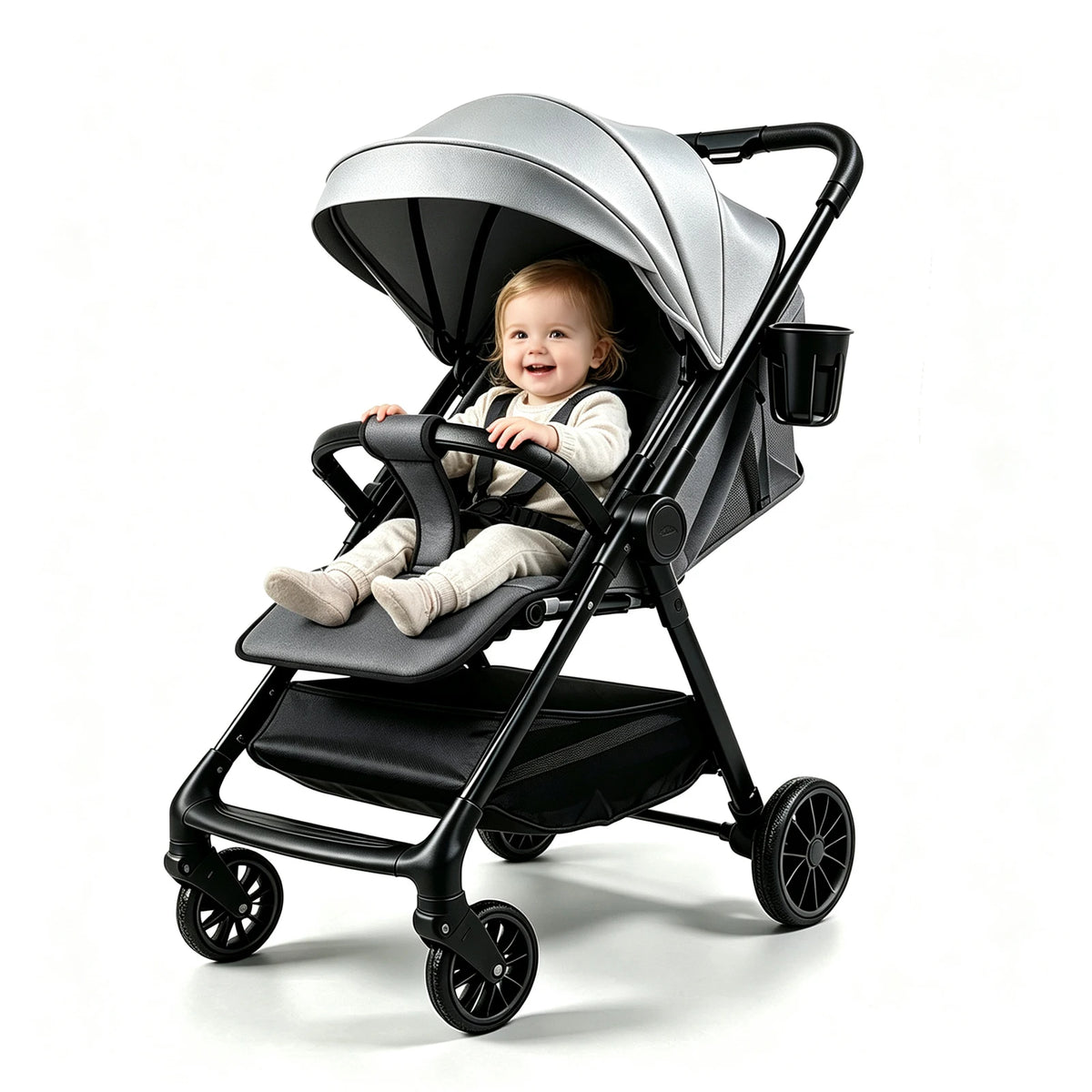 Poussette Bébé 2 en 1 Légère et Pliable pour Voyage