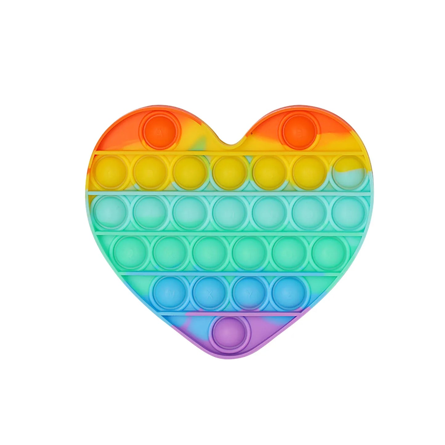 Jouet sensoriel en silicone arc-en-ciel Coeur