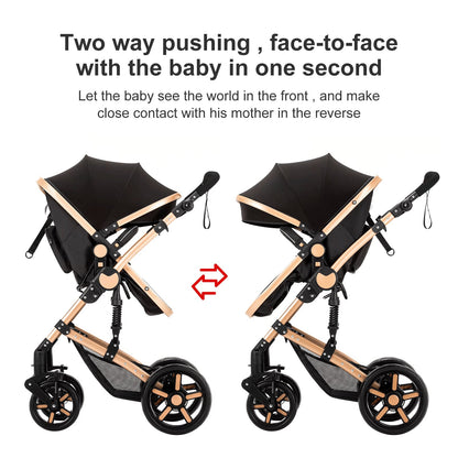 Poussette 3 en 1 Évolutive – Nacelle, Siège Réversible & Châssis Pliable