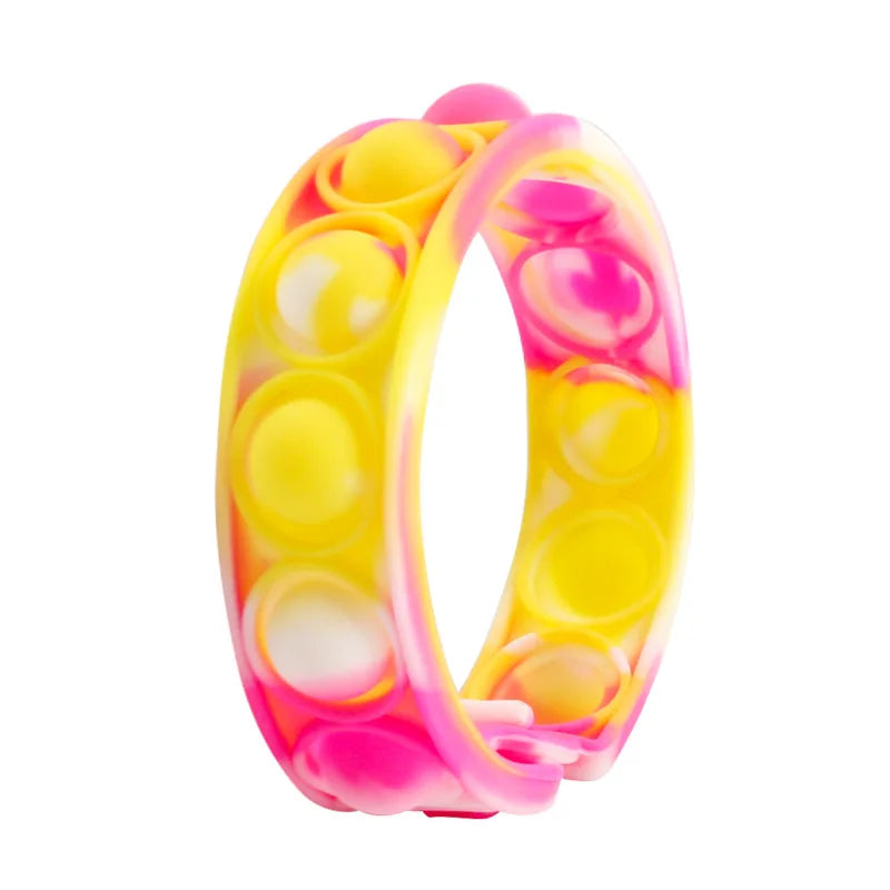 Jouet sensoriel en silicone arc-en-ciel Anneau