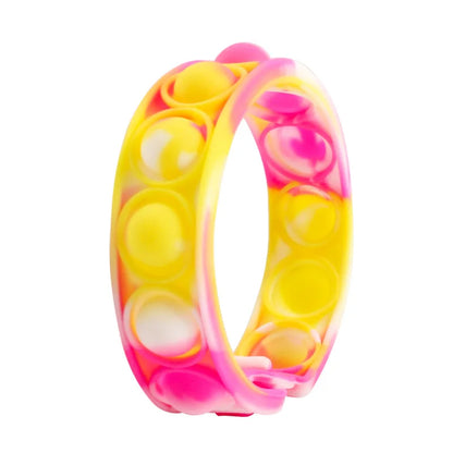 Jouet sensoriel en silicone arc-en-ciel Anneau