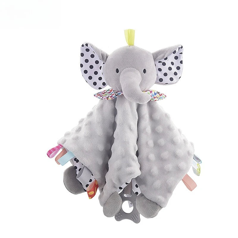 Gris Couleur Doudou Couverture Bébé en Peluche avec Animal Doux