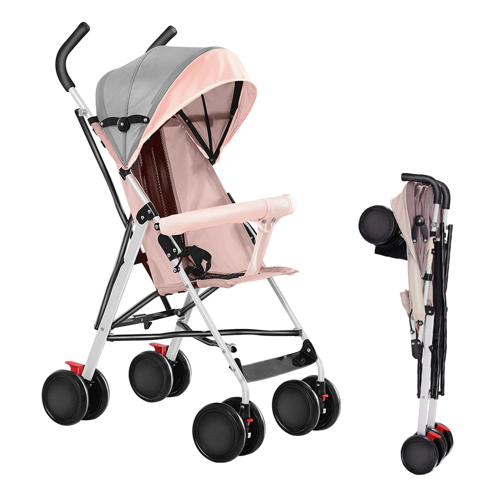Rose Couleur Poussette Canne Compacte Légère – Dossier Allongeable