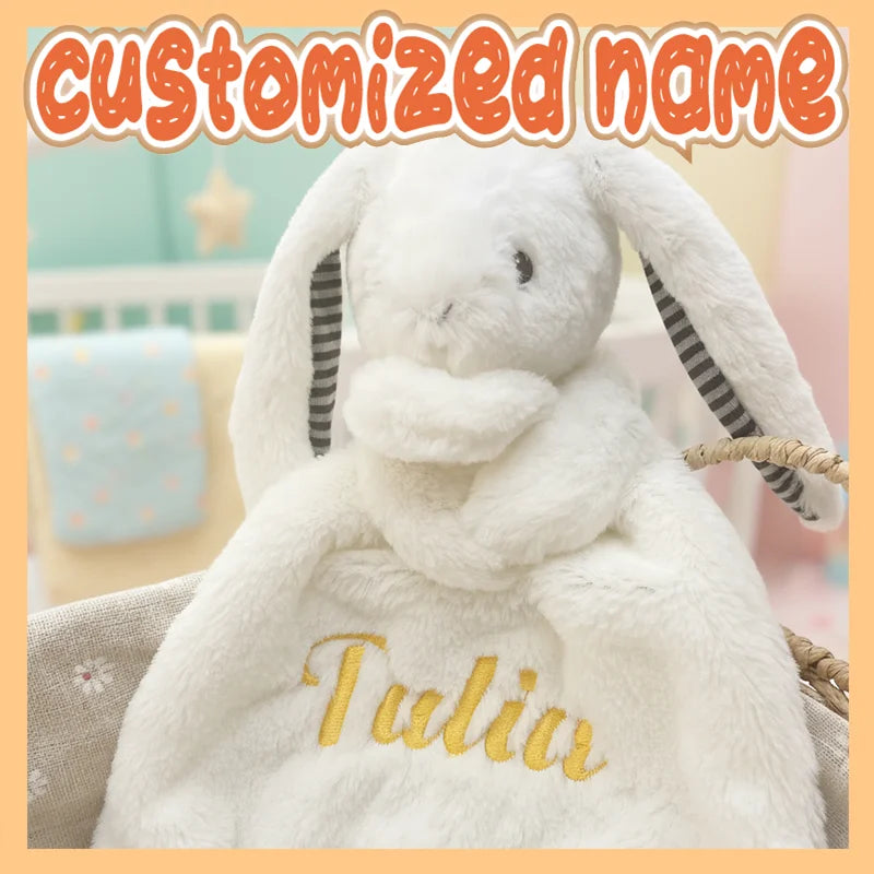 Bavoir Doudou Lapin Personnalisé Avec Prénom Bébé