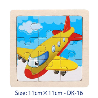 Puzzle bois Montessori 3 ans éducatif – motifs animaux et véhicules – idéal pour motricité fine et éveil sensoriel avion