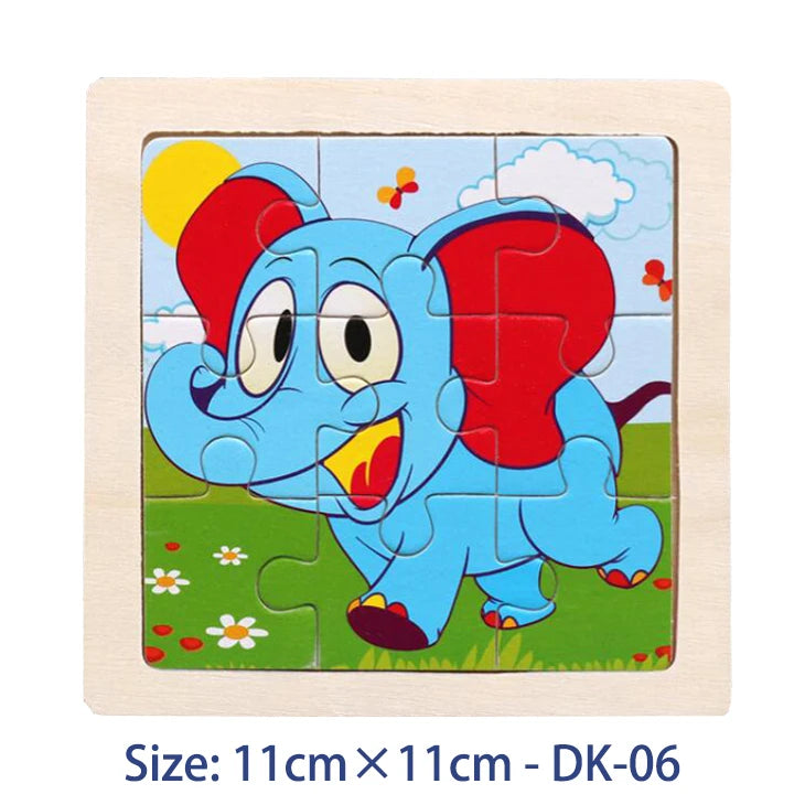Puzzle bois Montessori 3 ans éducatif – motifs animaux et véhicules – idéal pour motricité fine et éveil sensoriel-éléphant