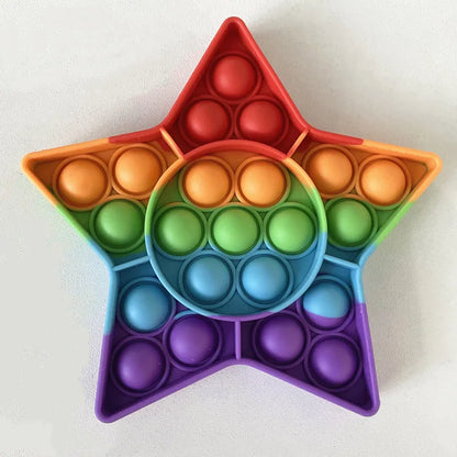 Jouet sensoriel en silicone arc-en-ciel Étoile