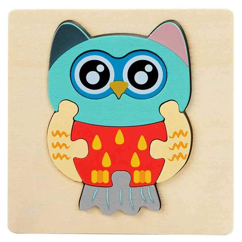 Puzzle Montessori animaux en bois 1-3 ans