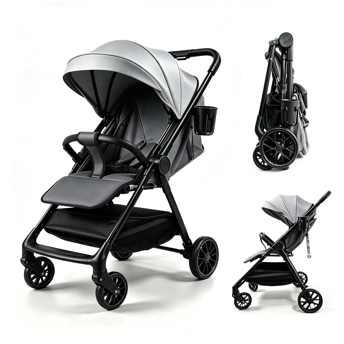 Poussette Bébé 2 en 1 Légère et Pliable pour Voyage