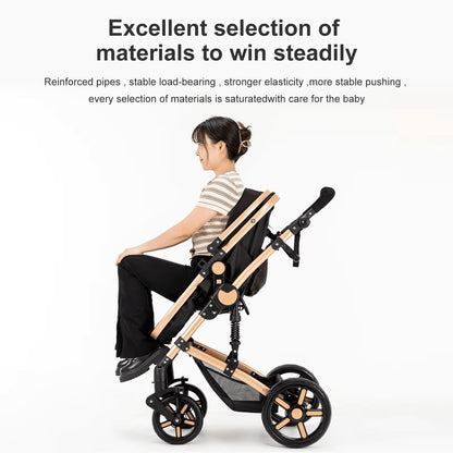 Poussette 3 en 1 Évolutive – Nacelle, Siège Réversible & Châssis Pliable