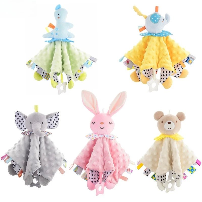 Doudou Couverture Bébé en Peluche avec Animal Doux