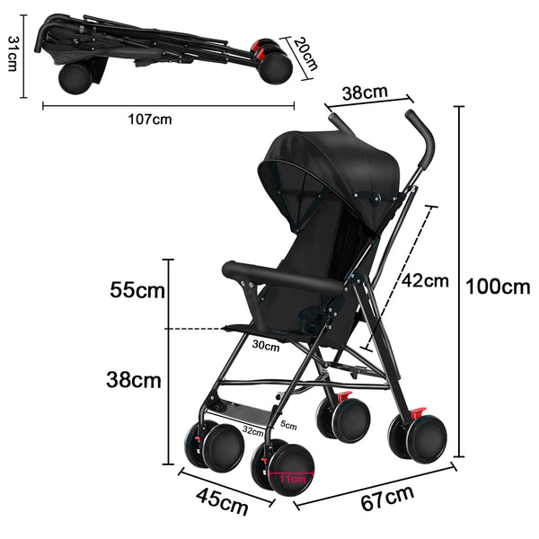 Poussette Canne Compacte Légère – Dossier Allongeable