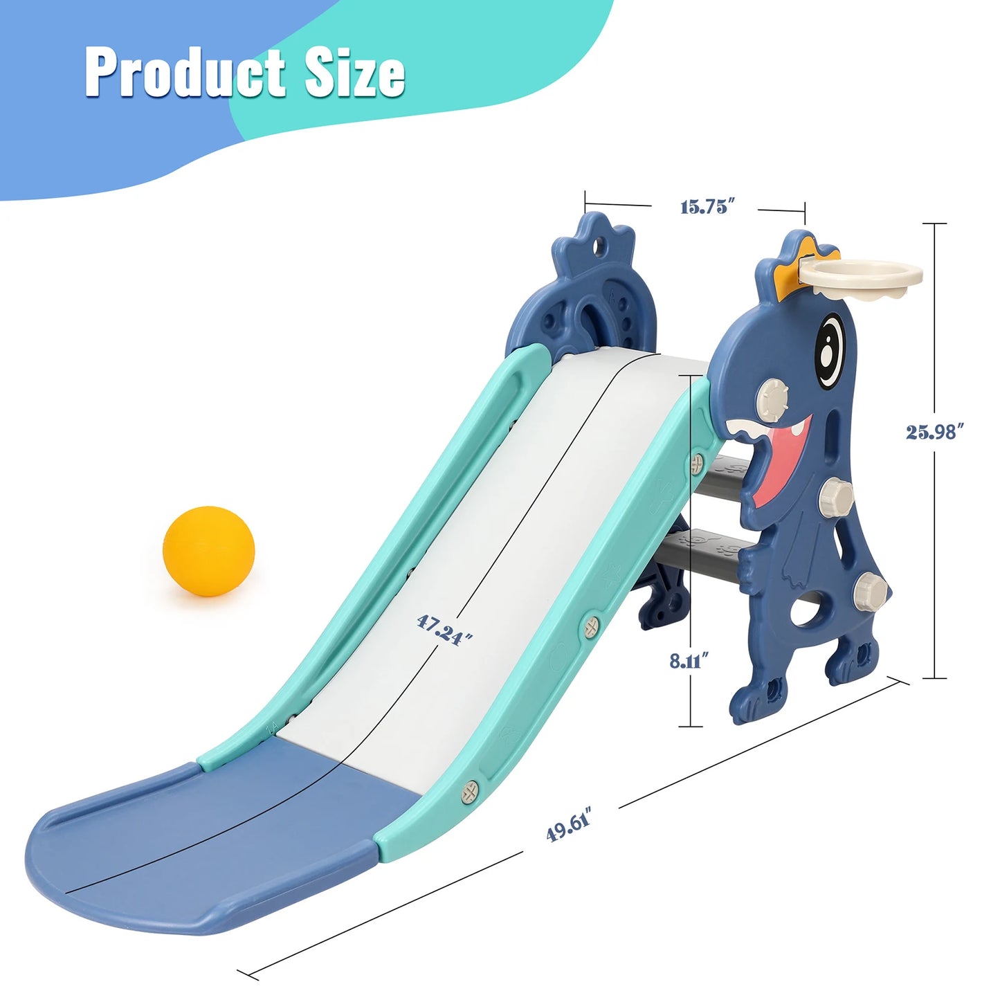 Toboggan dinosaure compact intérieur