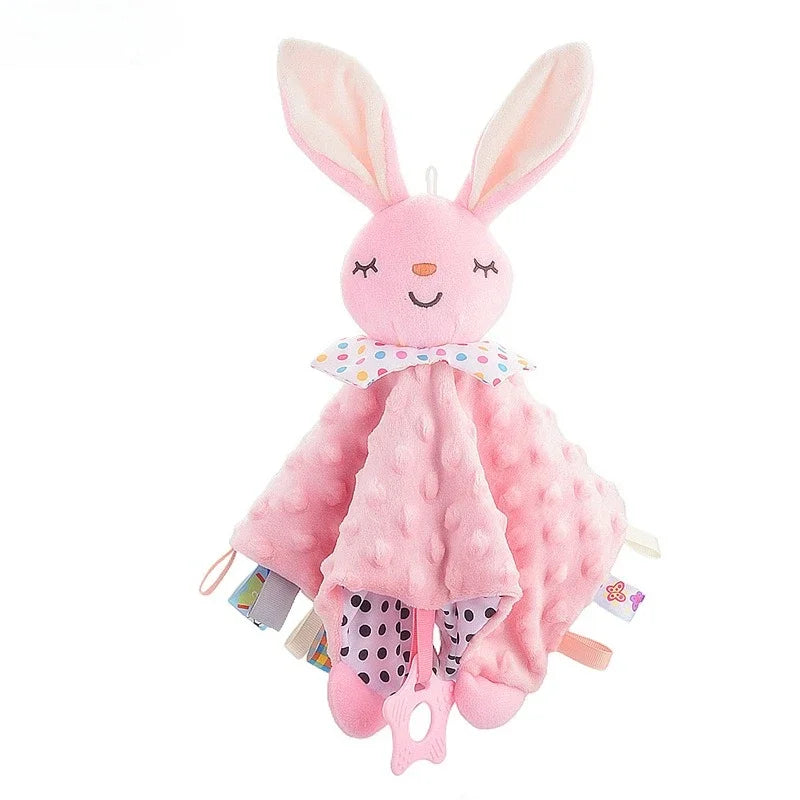 Rose Couleur Doudou Couverture Bébé en Peluche avec Animal Doux