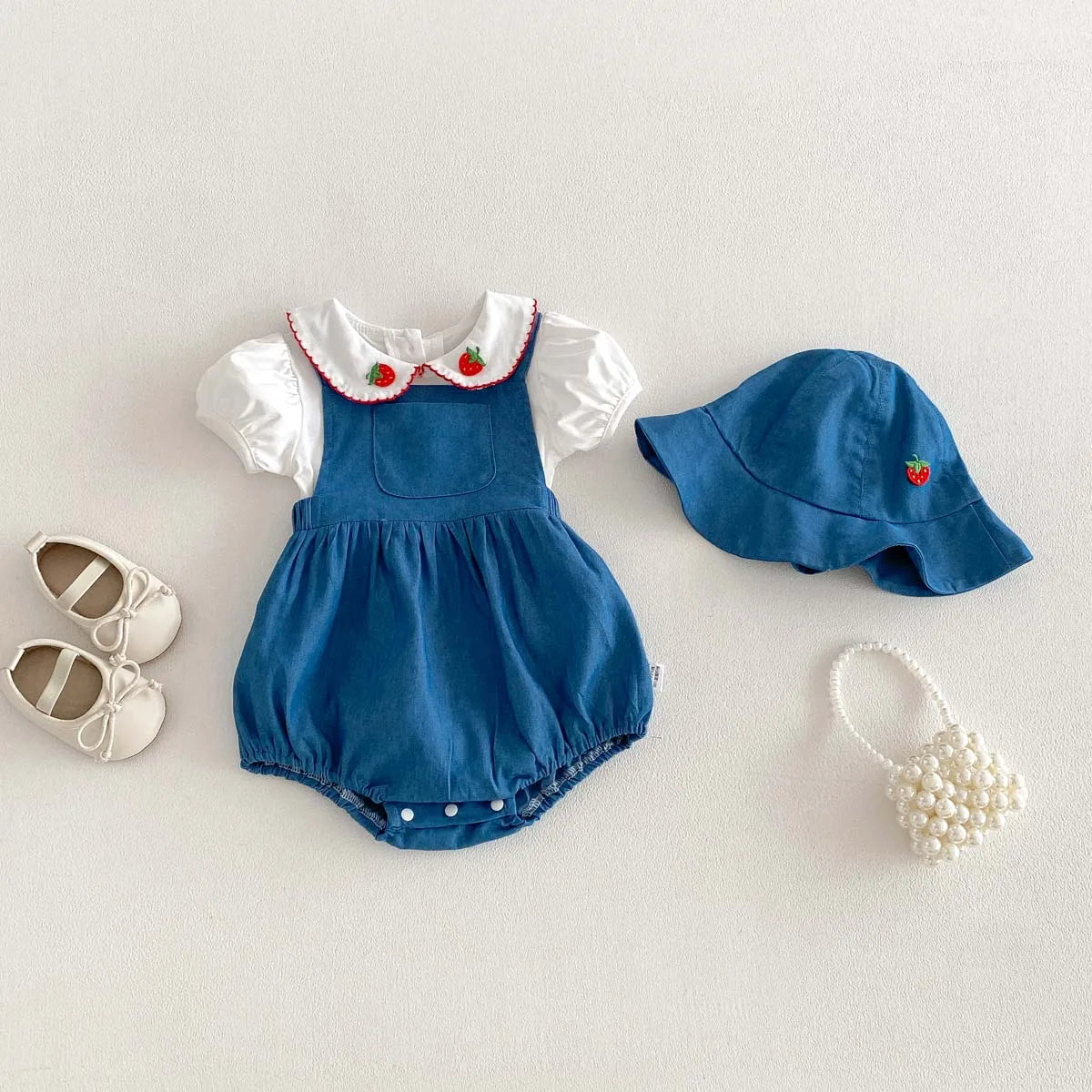 Ensemble Bébé Été Coton – Motif Fruits – 0 à 12 Mois