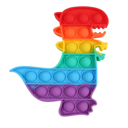 Jouet sensoriel en silicone arc-en-ciel Dinosaure