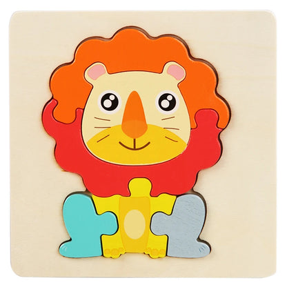 Puzzle Montessori animaux en bois 1-3 ans