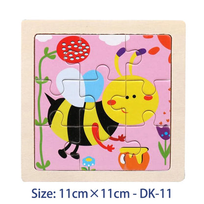 Puzzle bois Montessori 3 ans éducatif – motifs animaux et véhicules – idéal pour motricité fine et éveil sensoriel-cigale