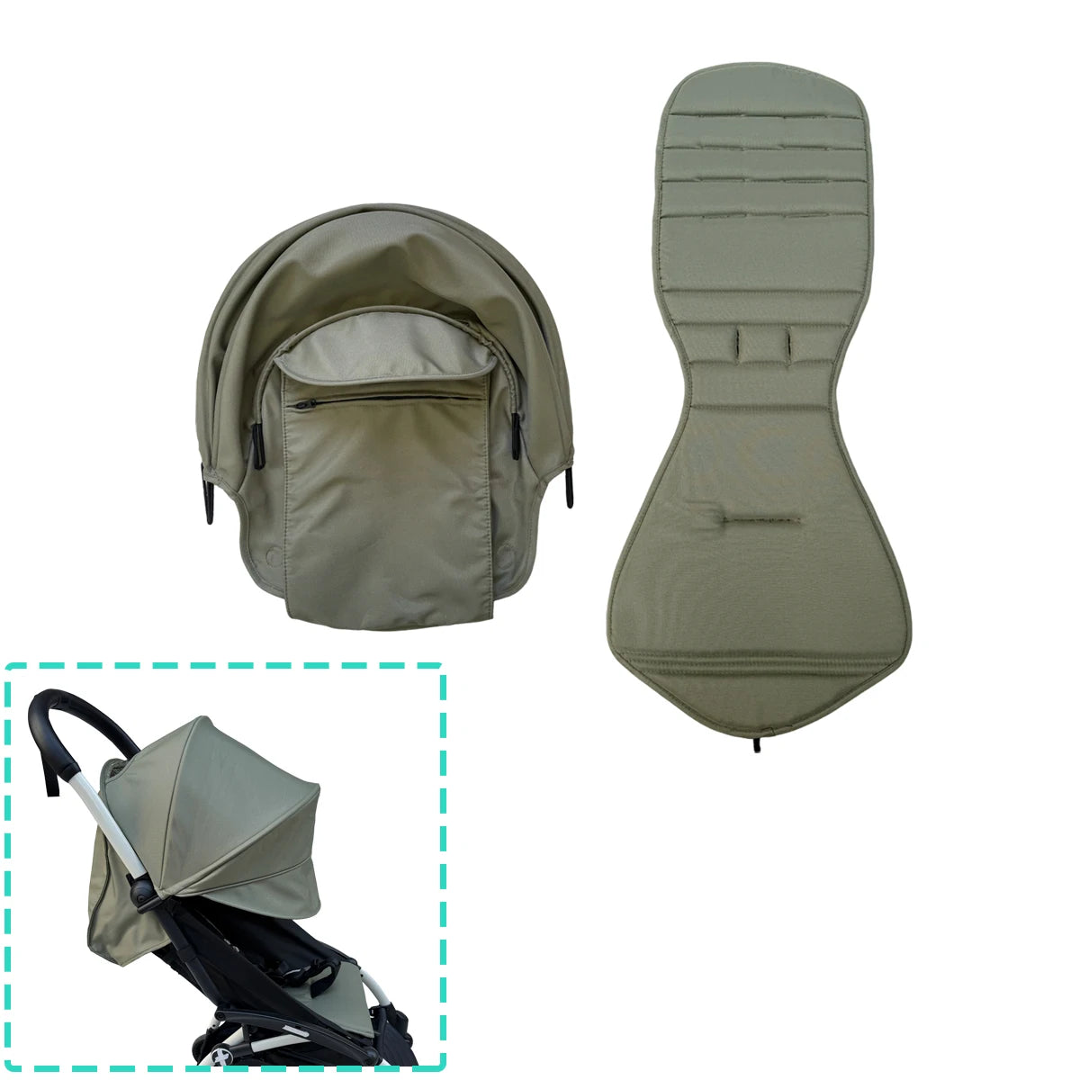 Olive Plus Couleur Kit Tissu de Rechange Poussette YOYO / YOYO2 Imperméable