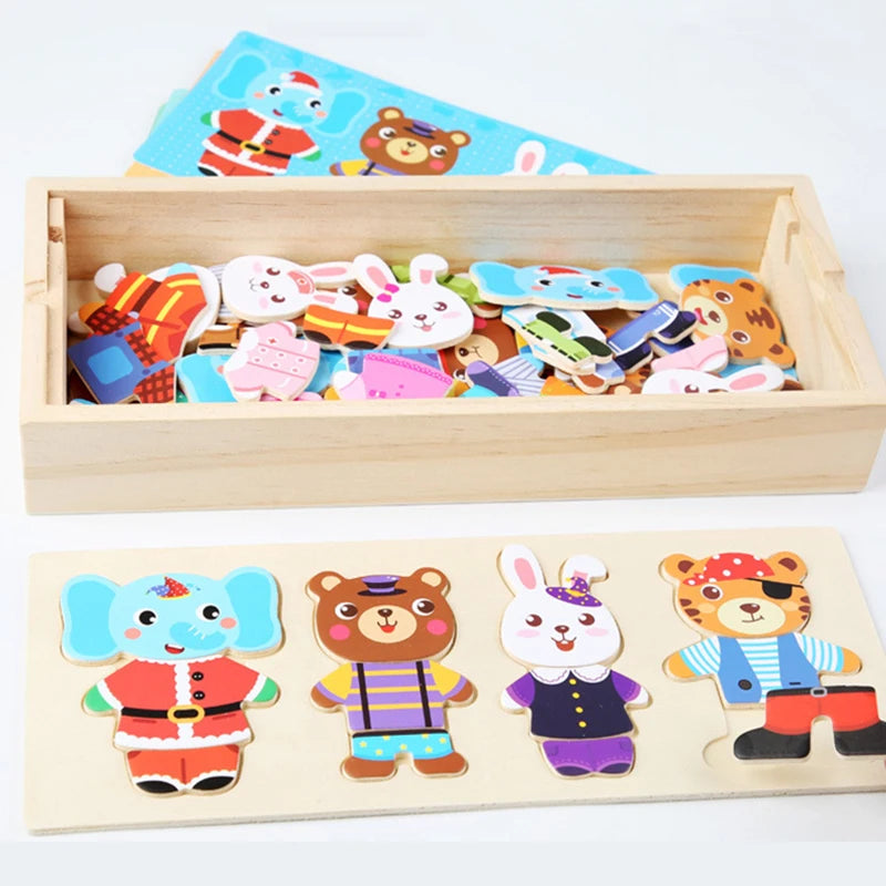 Jouet éducatif en bois, puzzle enfant dès 2 ans, moment complice parent-enfant
