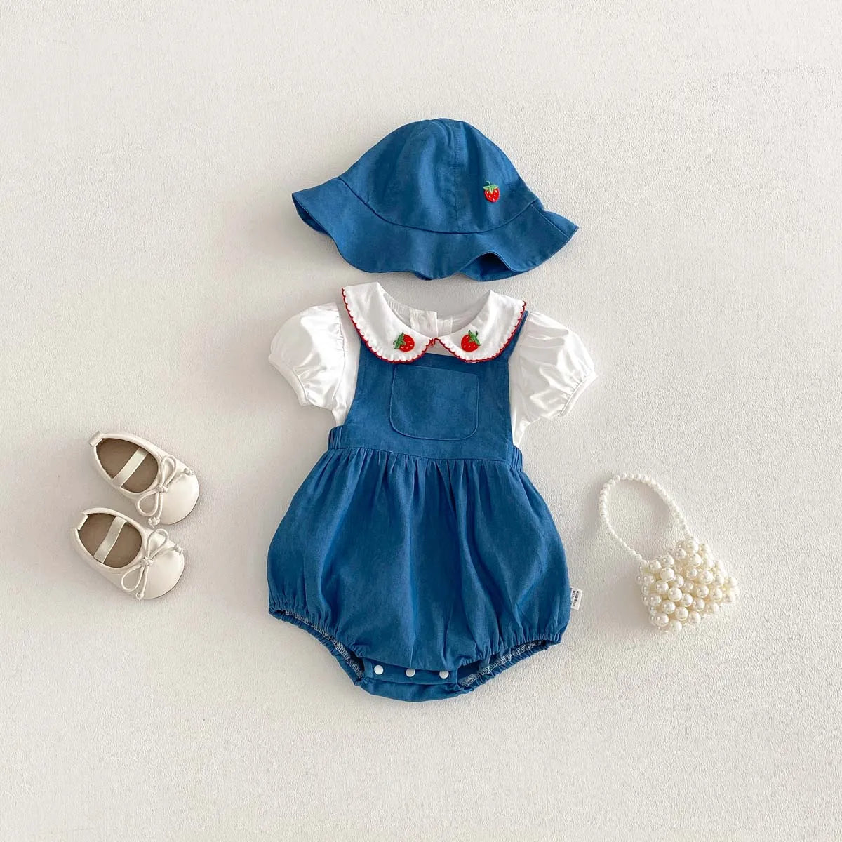 Ensemble Bébé Été Coton – Motif Fruits – 0 à 12 Mois