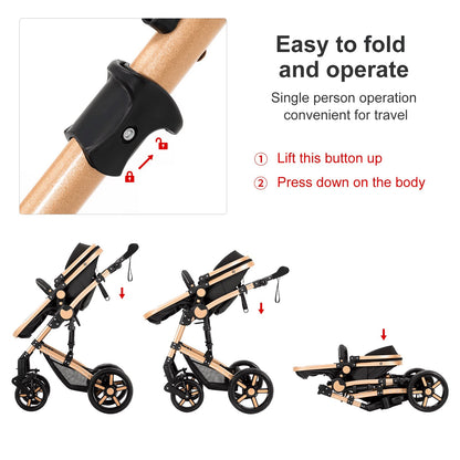 Poussette 3 en 1 Évolutive – Nacelle, Siège Réversible & Châssis Pliable