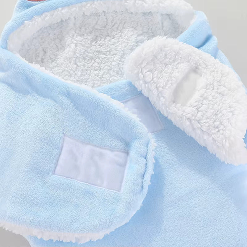 Nid d'ange cosy garçon bleu détail intérieur fermeture scratch doublure sherpa - Choupinoo