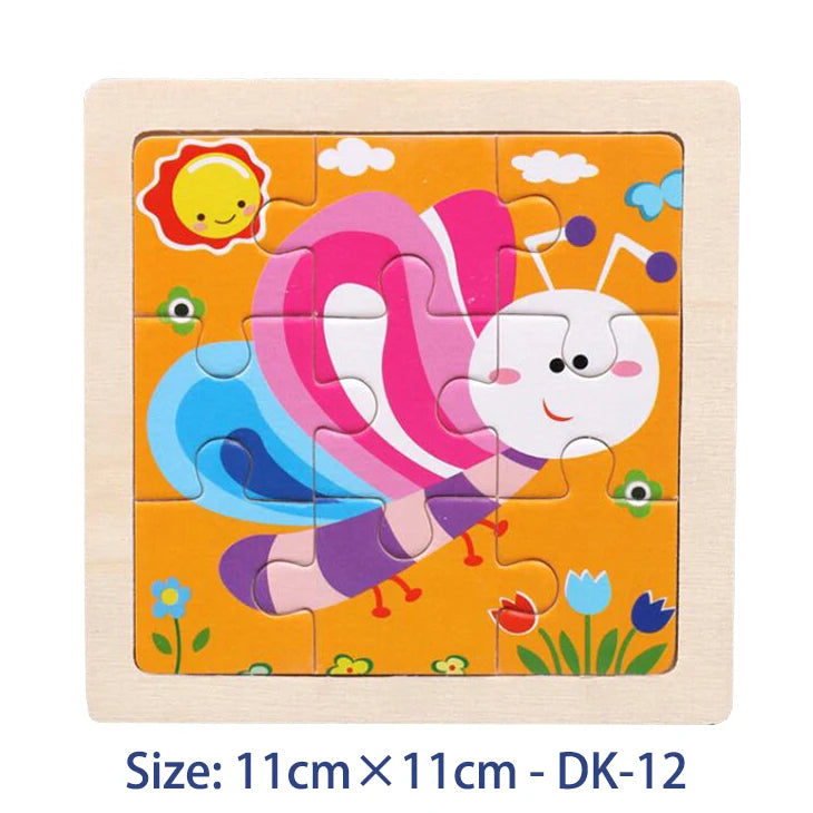 Puzzle bois Montessori 3 ans éducatif – motifs animaux et véhicules – idéal pour motricité fine et éveil sensoriel fourmi